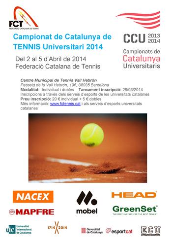 Pòster Campionat Catalunya Universitari de Tennis 2014