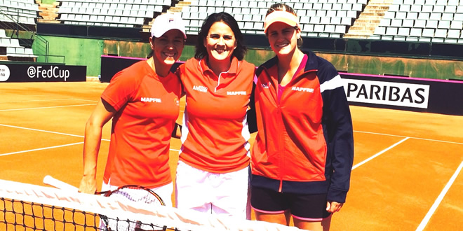 Primera doble sessió d'entrenaments de la selecció espanyola Mapfre de tennis femení