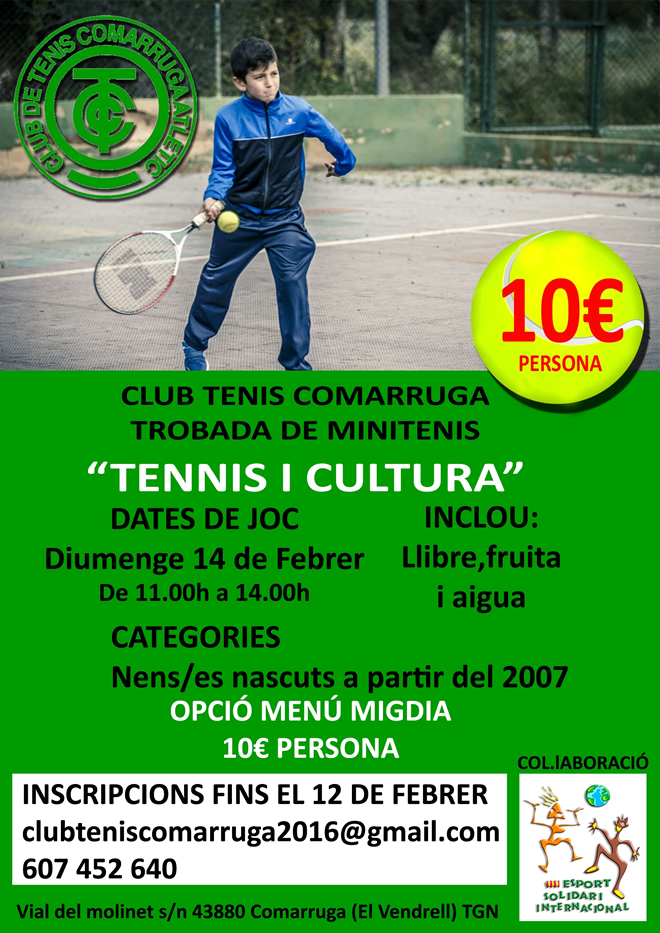 Inscriu-te "Tennis i Cultura" al CT Comarruga